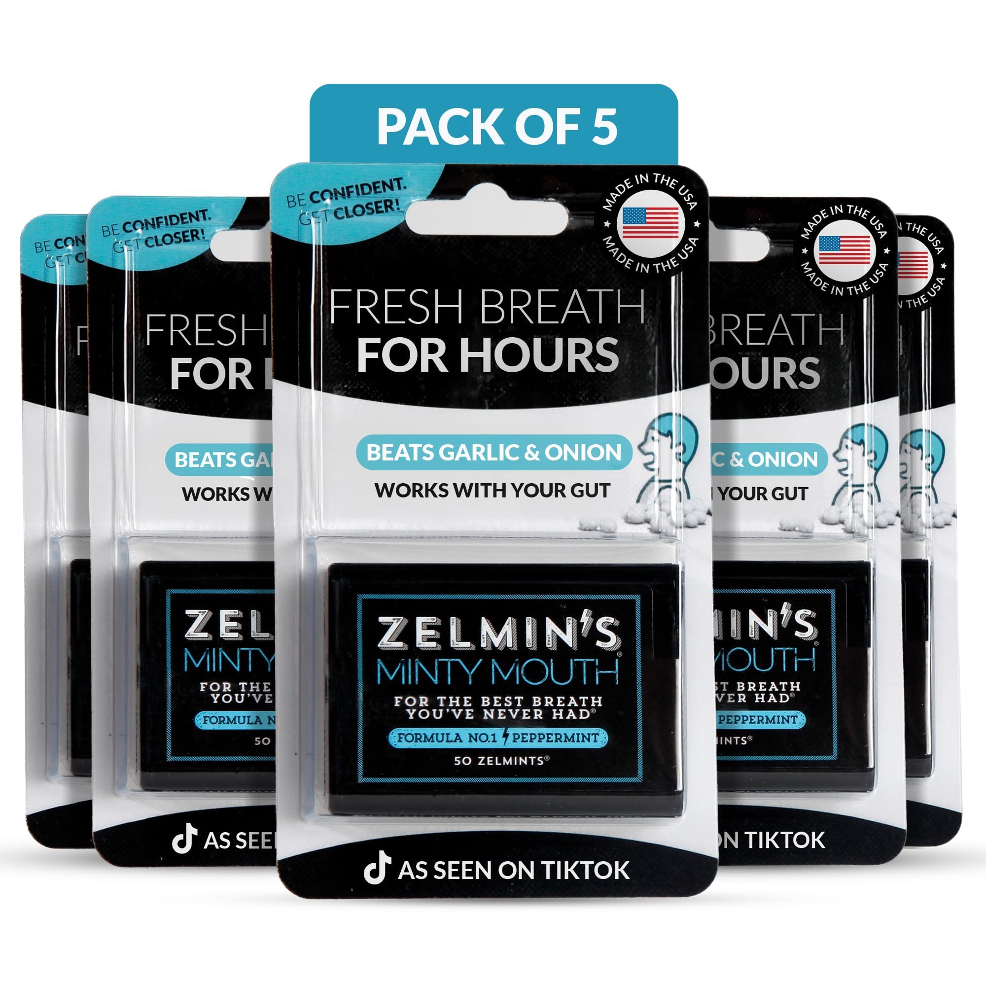 Amazon.com : Zelmin's Minty Mouth Breath Mints - (5 Pack) Long
